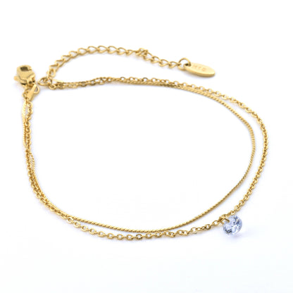 Dainty Layered Gold Anklet