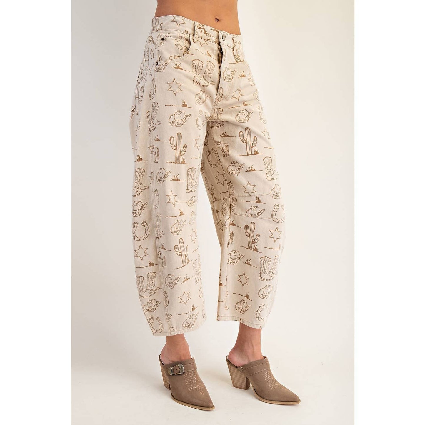 Western Barrel Leg Jeans