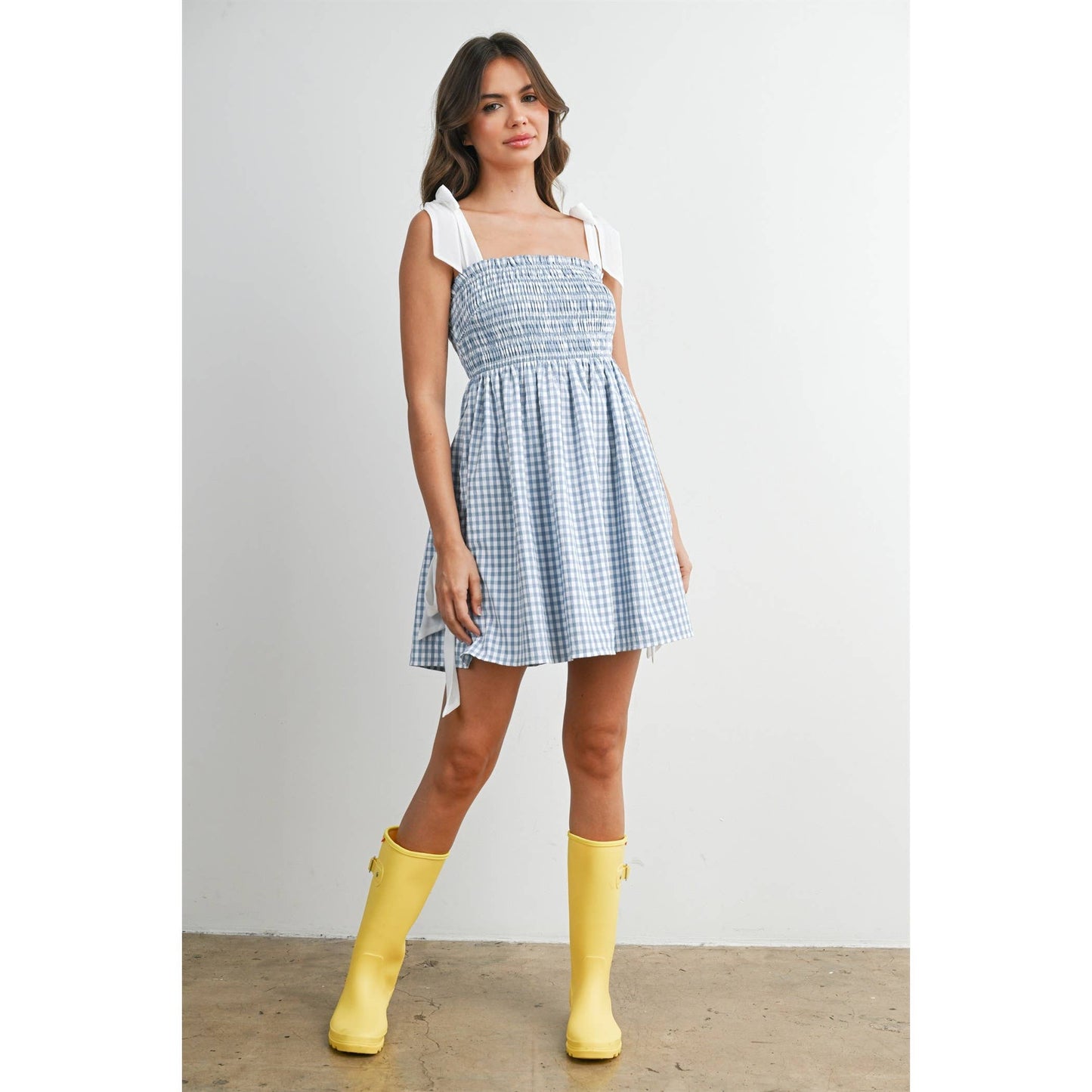 Tie Strap Gingham Mini Sundress