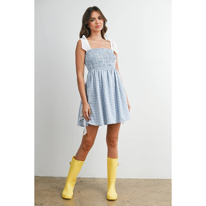 Tie Strap Gingham Mini Sundress