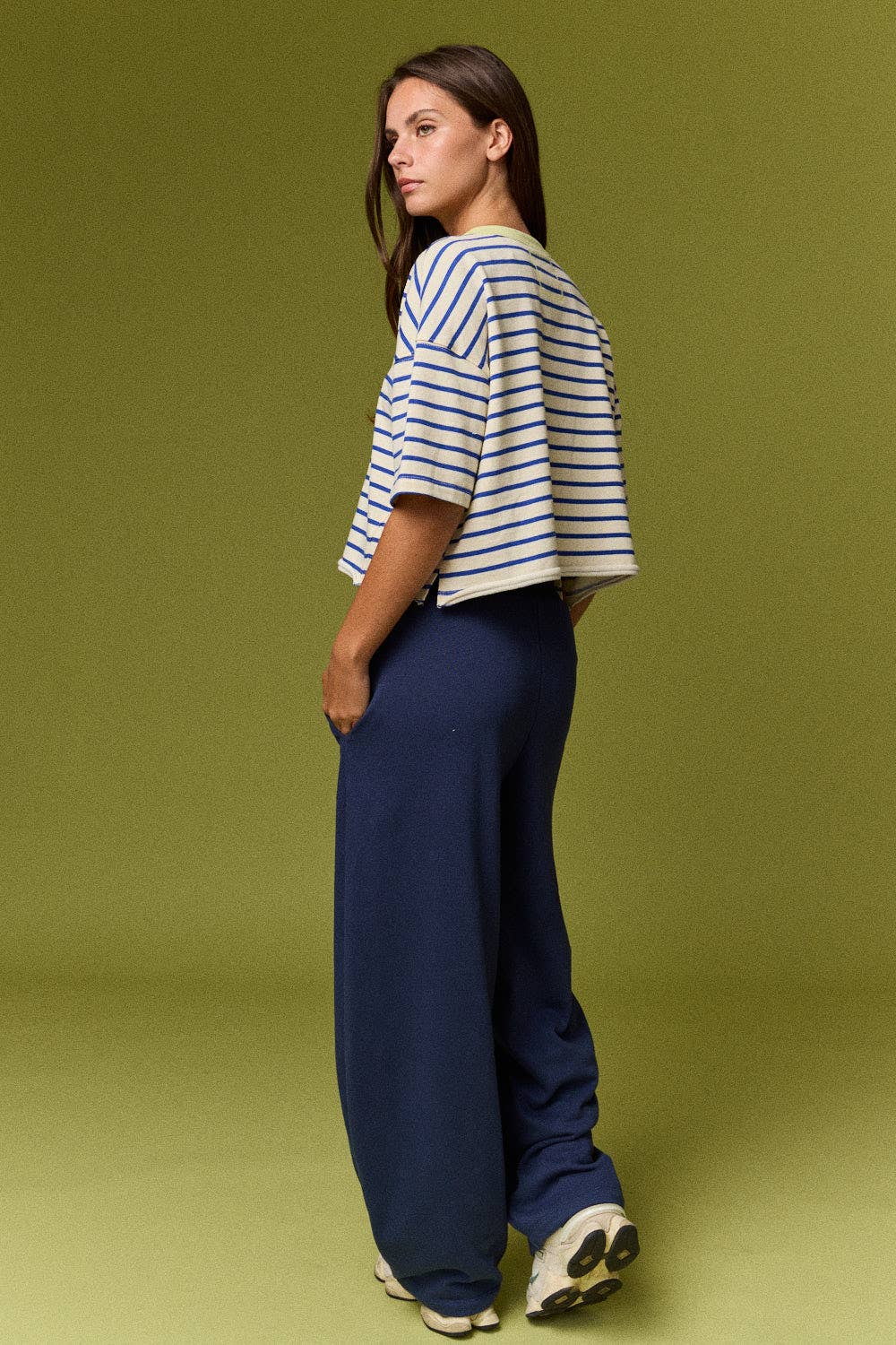 Henley Neck Stripe Top