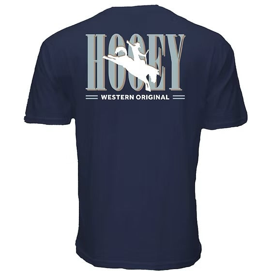 Mens Hooey "Wild Ride" T-shirt Blue w/Light Blue & White Hooey Logo