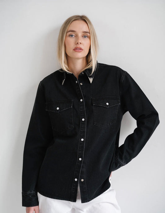 Black Jolene Denim Shirt