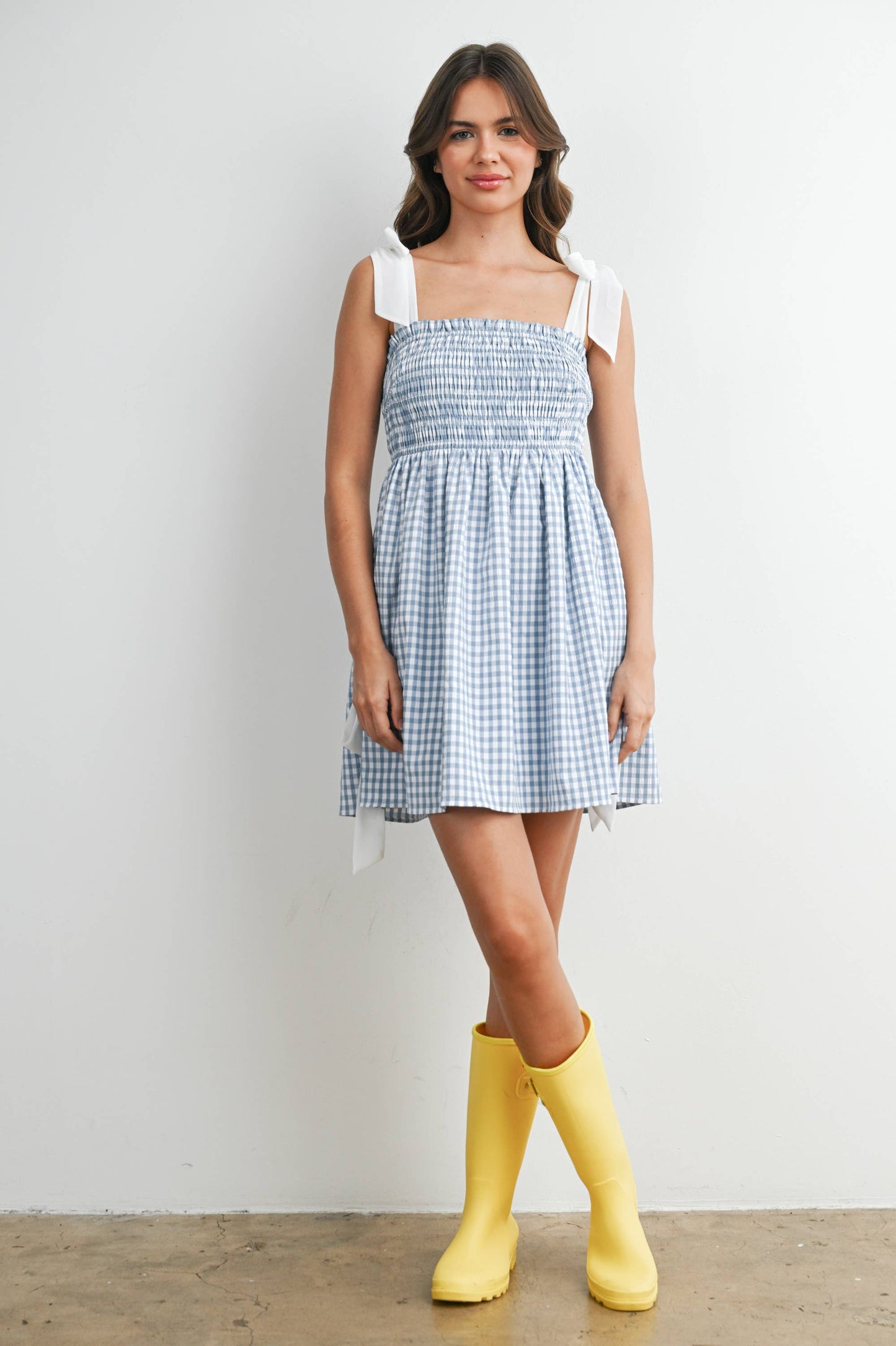 Tie Strap Gingham Mini Sundress