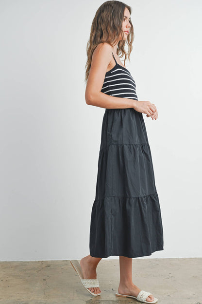 Knit Top Tiered Maxi Dress