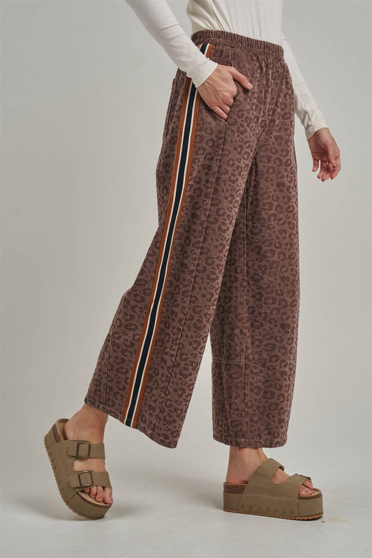 FALL VINTAGE LEOPARD WIDE LEG PANTS