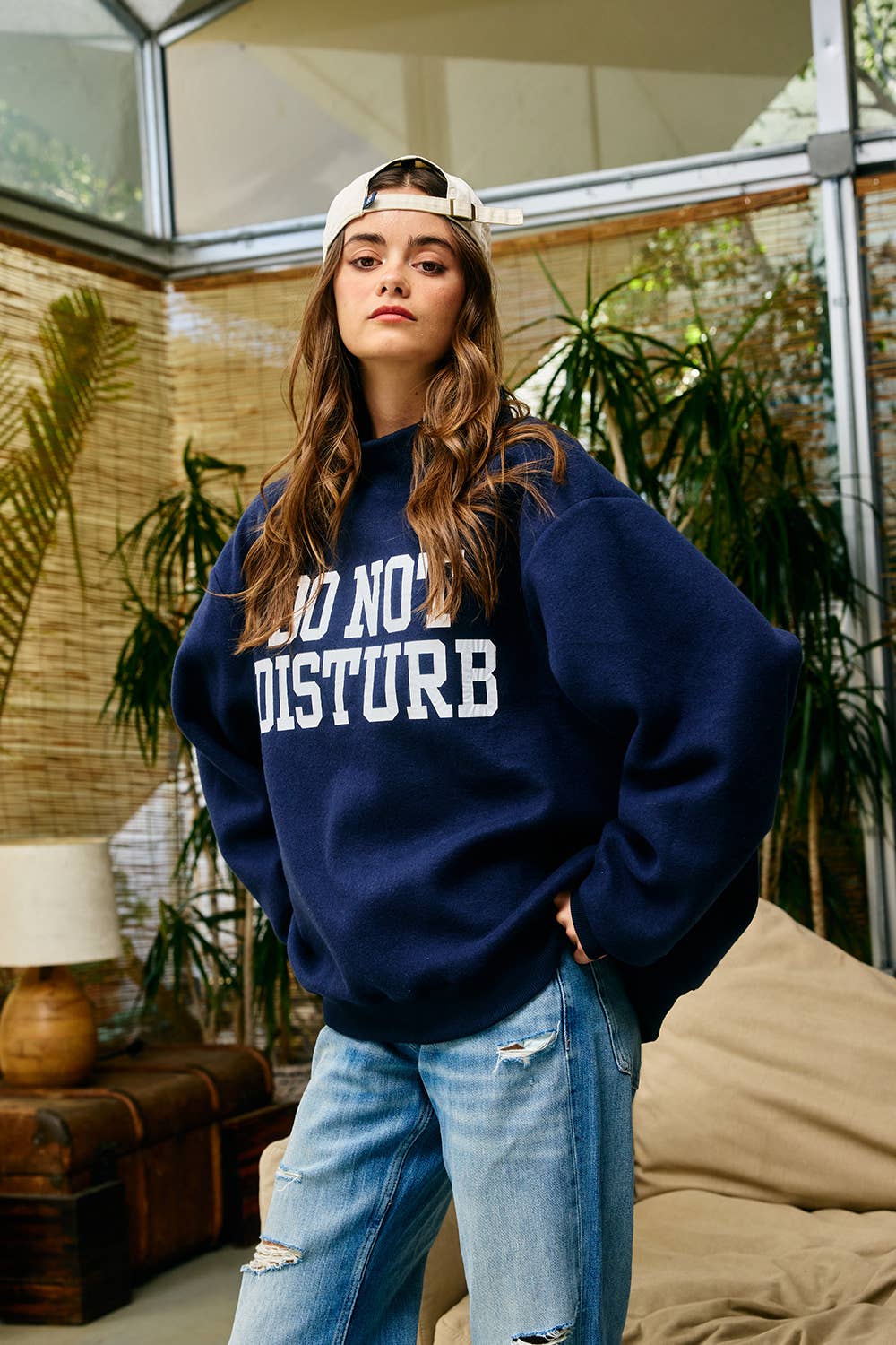 Reversible "HOMEBODY" Mock Neck Sweatshirt