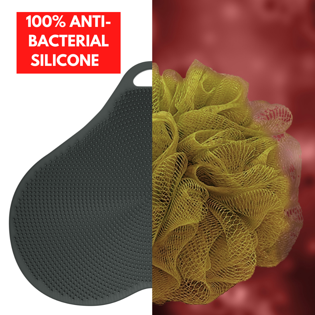 Body and Nut Scrubber - Exfoliating Silicon Loofah