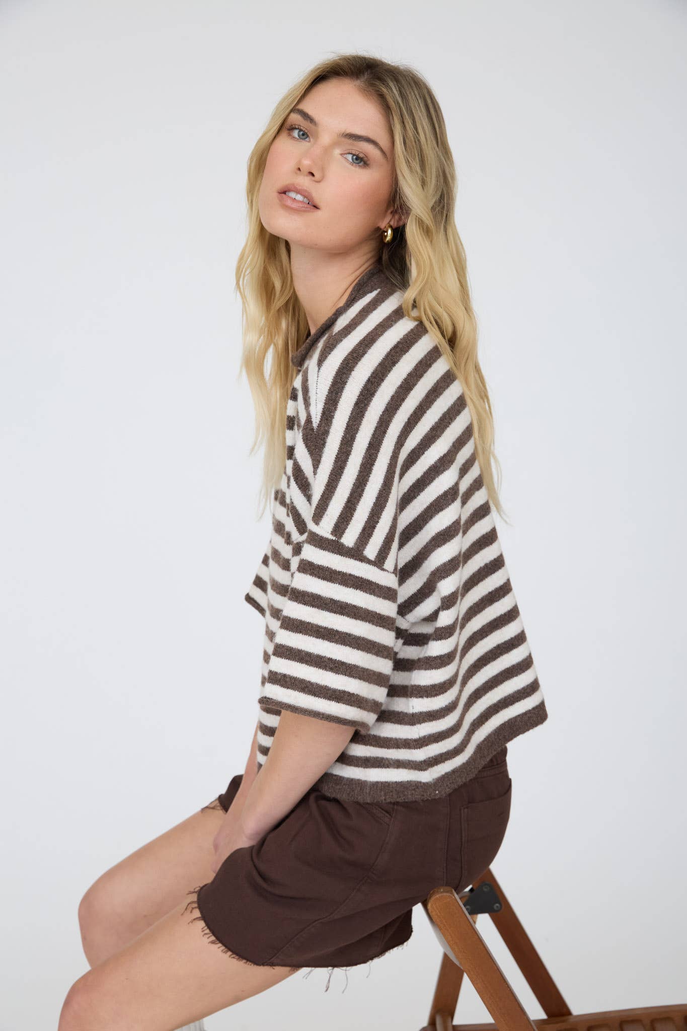 Short Sleeve Button Down Cardigan