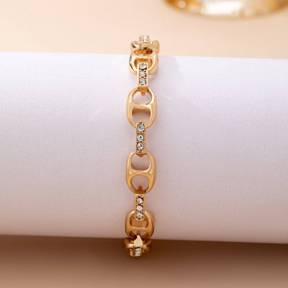 Sparkling Gold Link Chain Bracelet