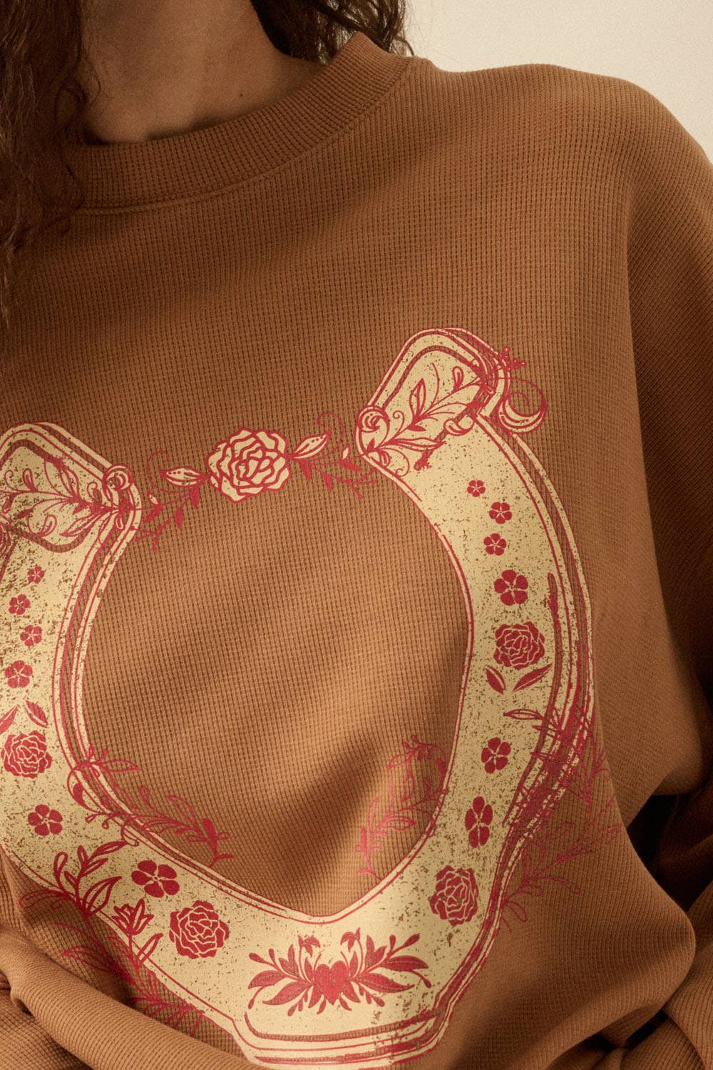 Floral Horseshoe Oversized Top