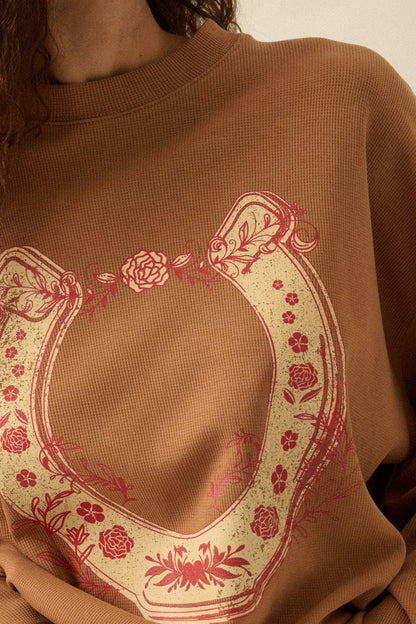 Floral Horseshoe Oversized Top