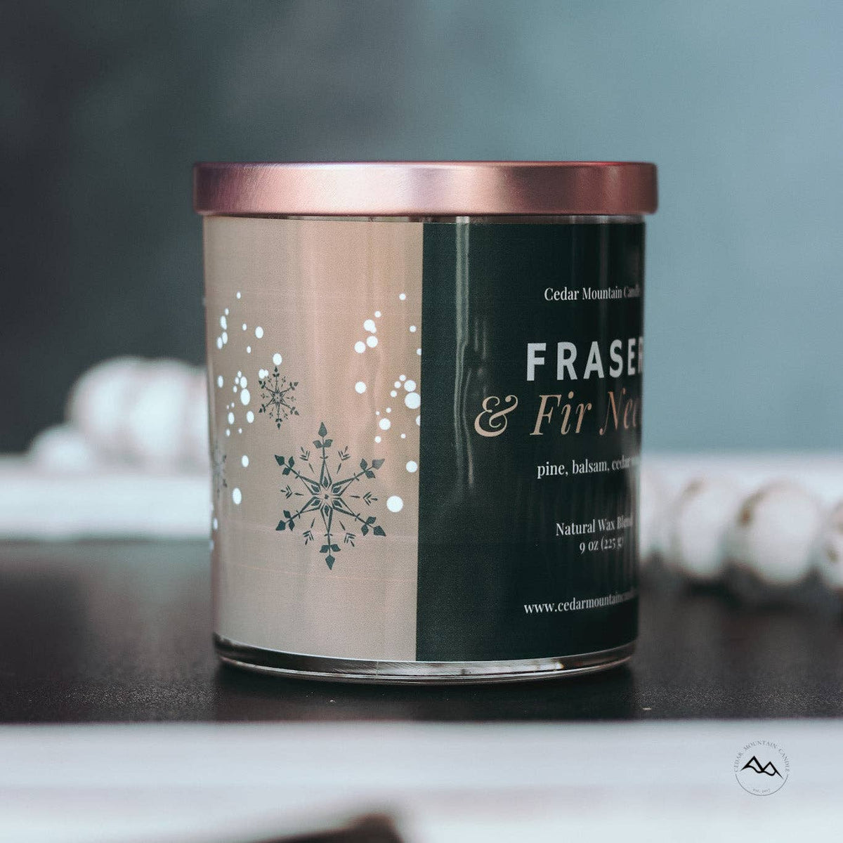 New Look! Fraser & Fir Needle - 9 oz Whiskey Jar Candle - Wrap Around Label