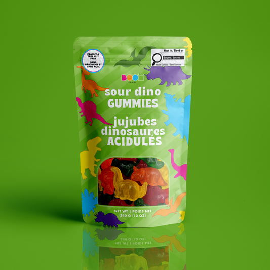 Sour Dino Gummy | Nut-Free Tangy Chewy Sweets | 340 g