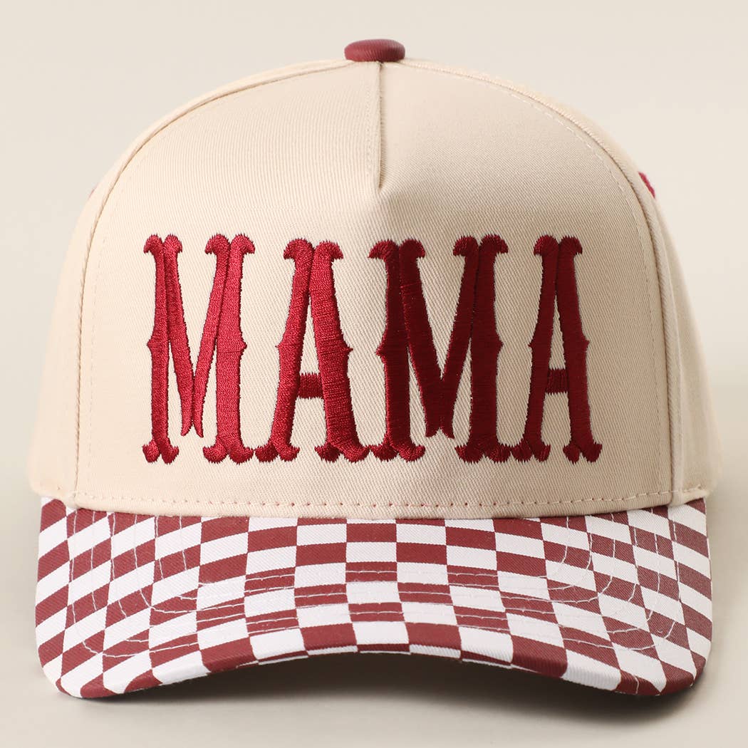 Mama Checkered Brim Trucker Hat