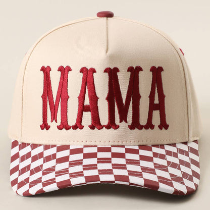 Mama Checkered Brim Trucker Hat