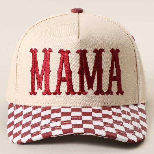 Mama Checkered Brim Trucker Hat