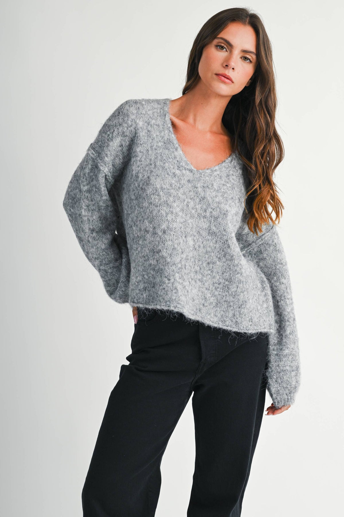 Brushed V-Neck Sweater