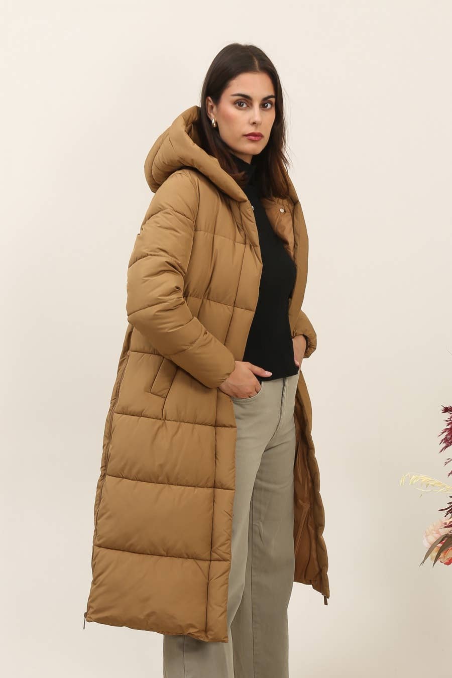 Long Quilted Down Jacket