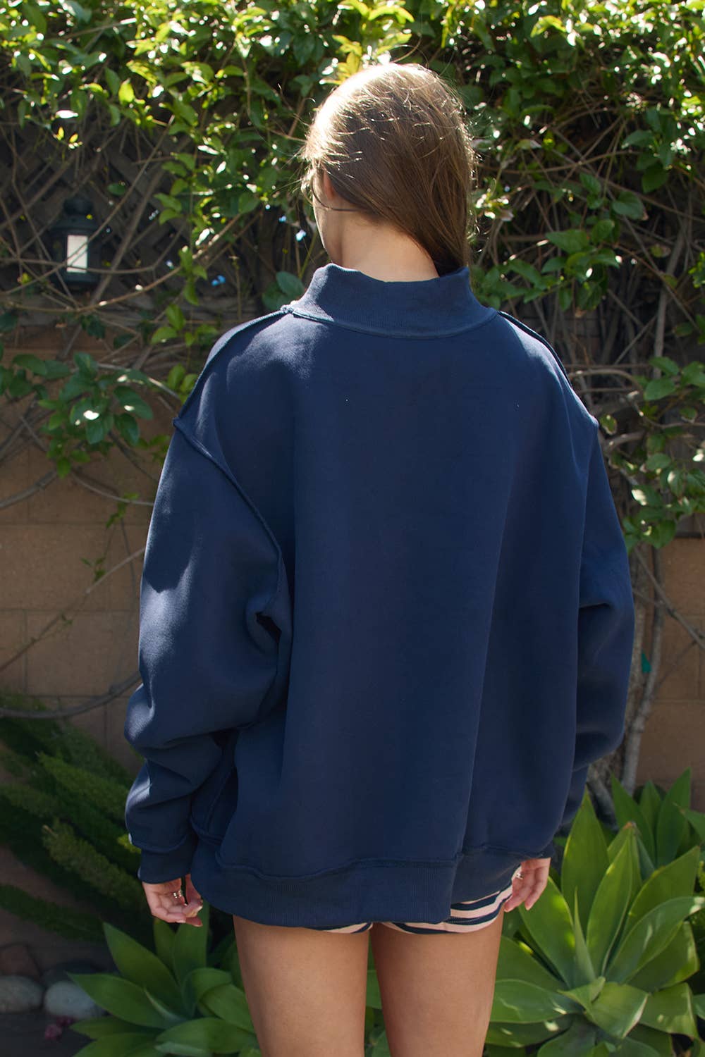 Reversible 'Lucky & Mallard' Mock-Neck Sweatshirt