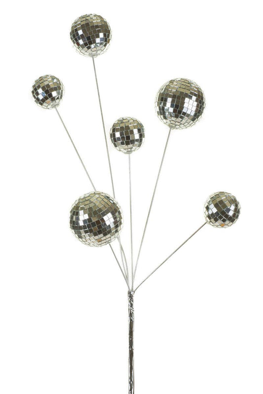 Silver Disco Ball Tree Sprigs