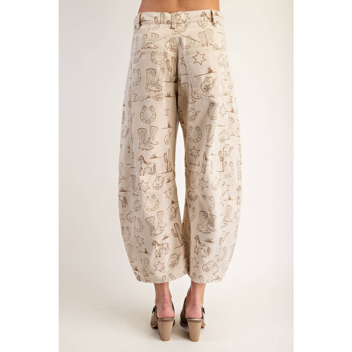 Western Barrel Leg Jeans