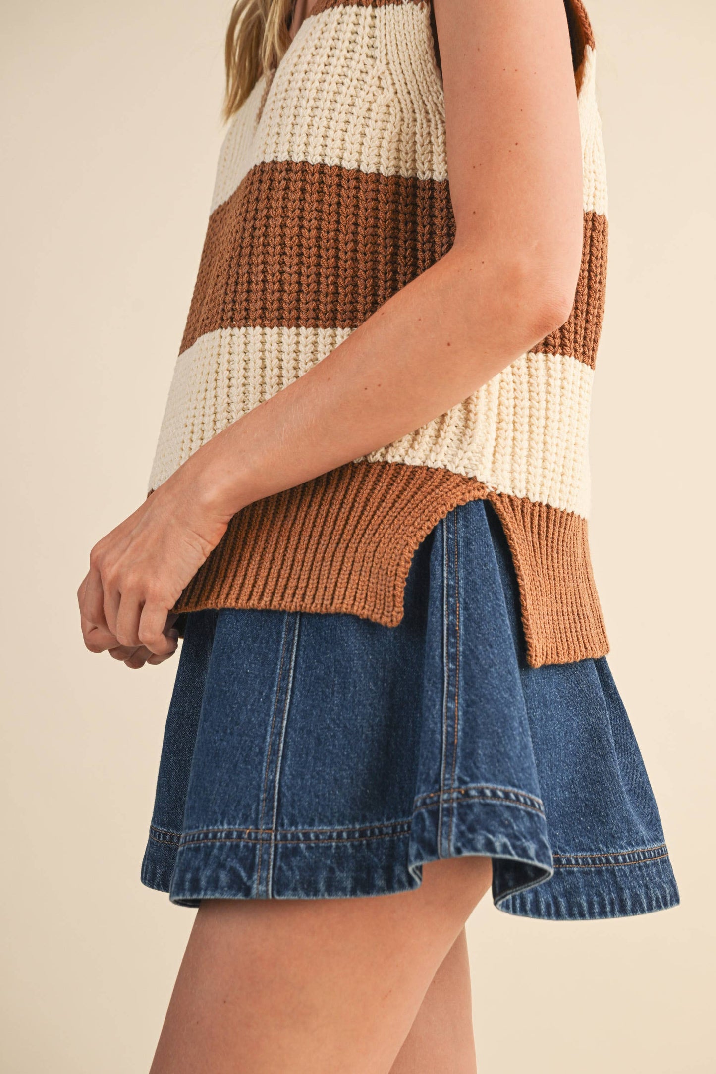 Striped Sweater Vest Top