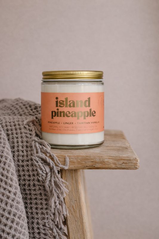 ISLAND PINEAPPLE | NON TOXIC SOY WAX CANDLE | SUMMER COLLECTION: 8OZ - SINGLE WICK
