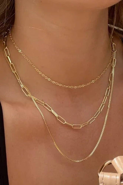 PAPER CLIP LAYERED NECKLACE
