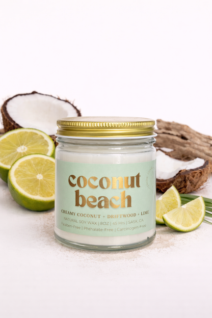 COCONUT BEACH | NON TOXIC SOY WAX CANDLE | SUMMER COLLECTION