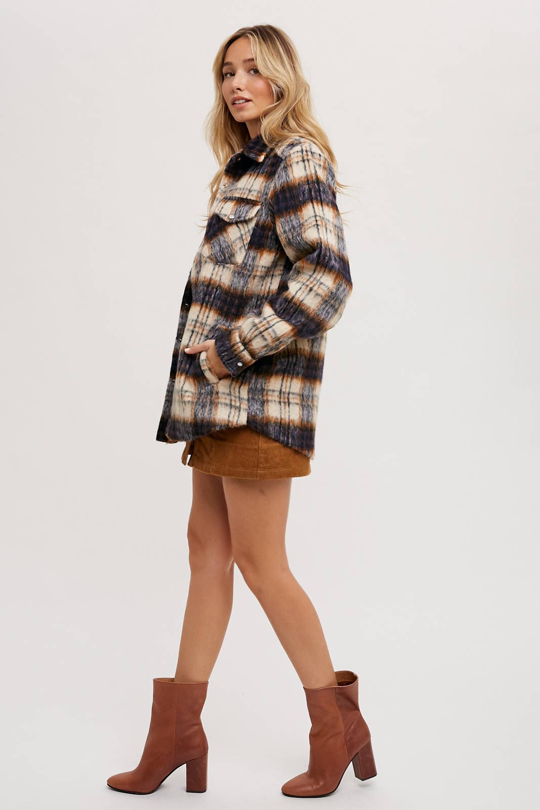 Brushed Flannel Plaid Shacket