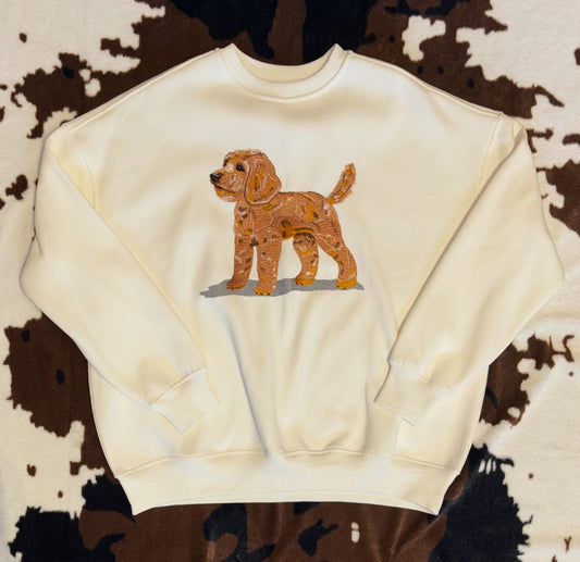 Golden Doodle Dog Embroider Sweatshirt