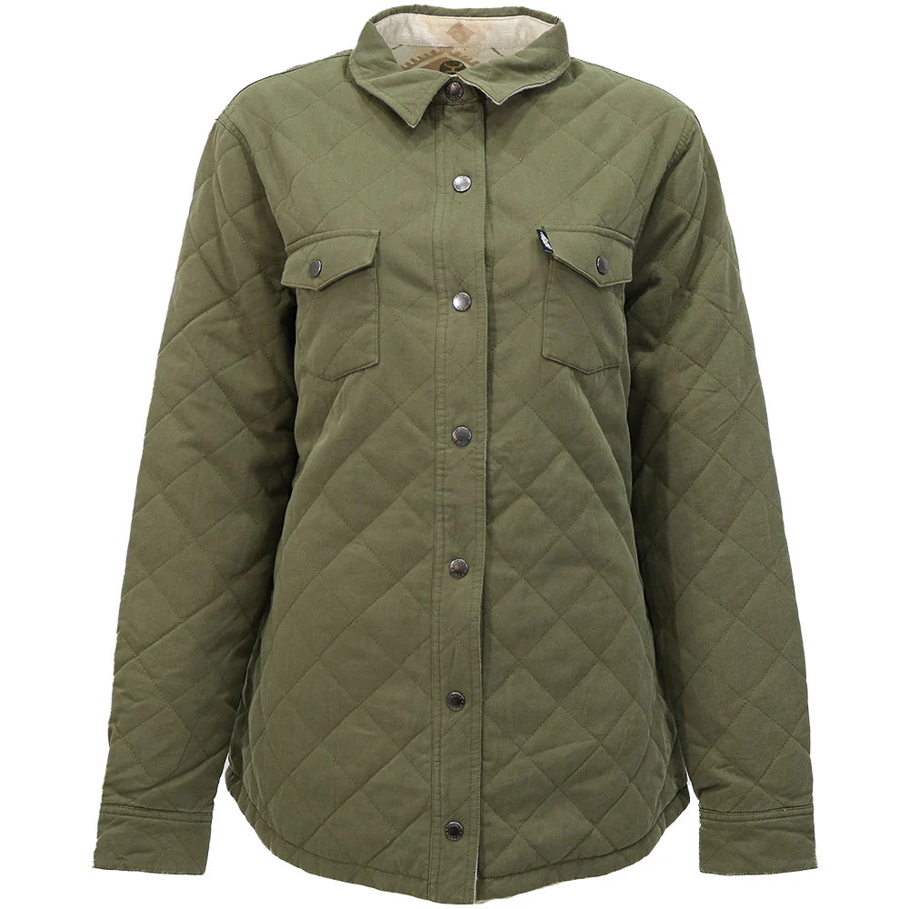 WOMEN’S “BANDERA" REVERSIBLE BARN JACKET OLIVE W/CREAM & TAN AZTEC