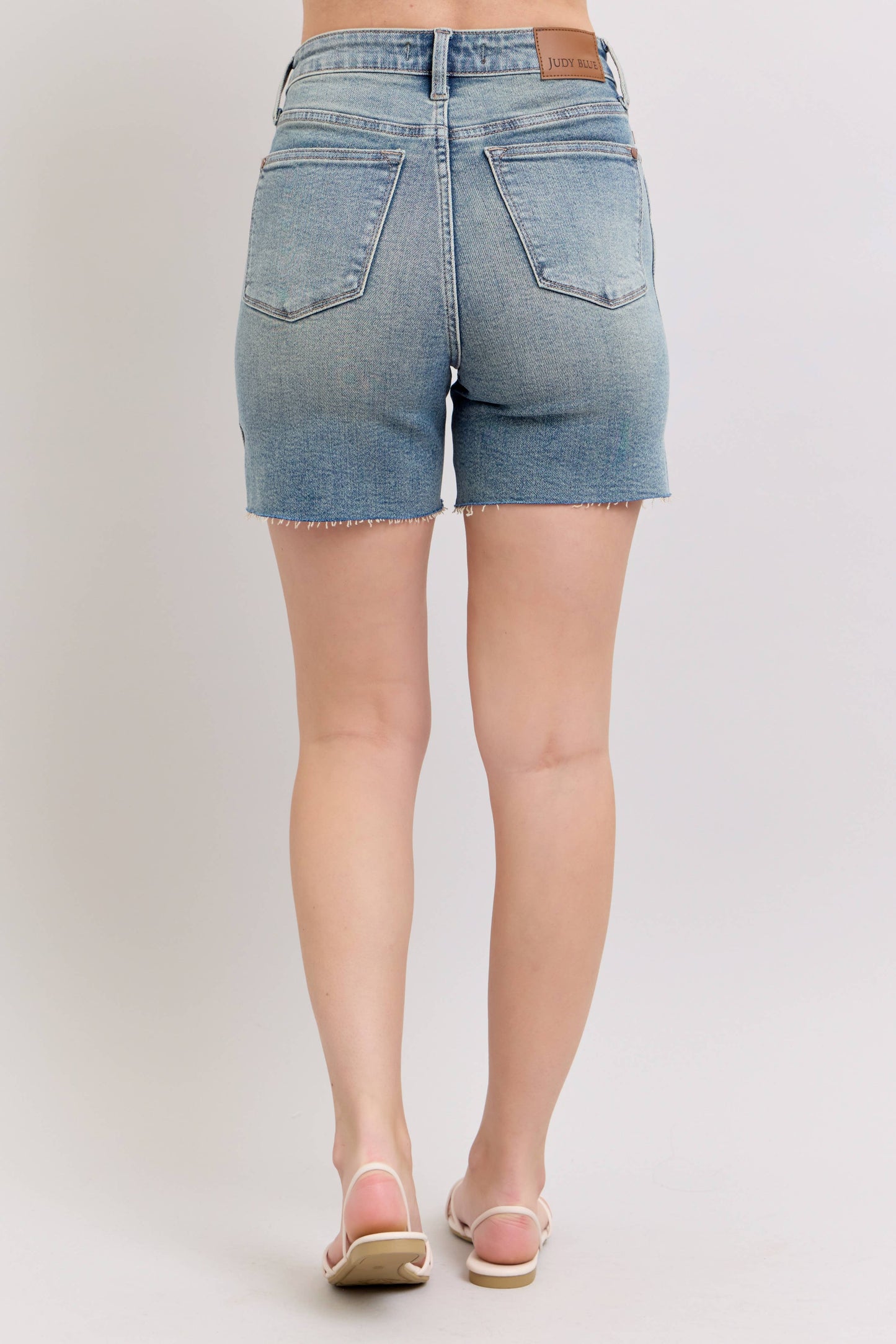 The Avery Vintage Wash Side Slit Shorts