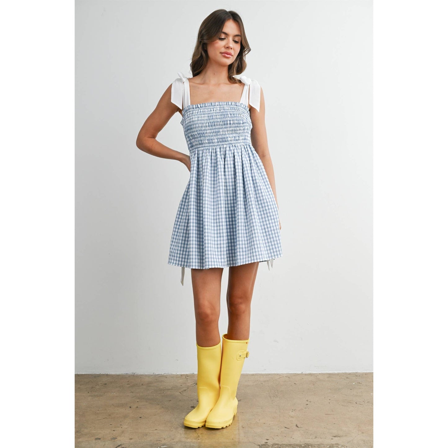 Tie Strap Gingham Mini Sundress