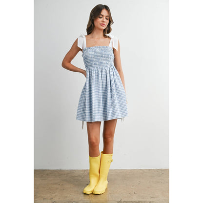 Tie Strap Gingham Mini Sundress