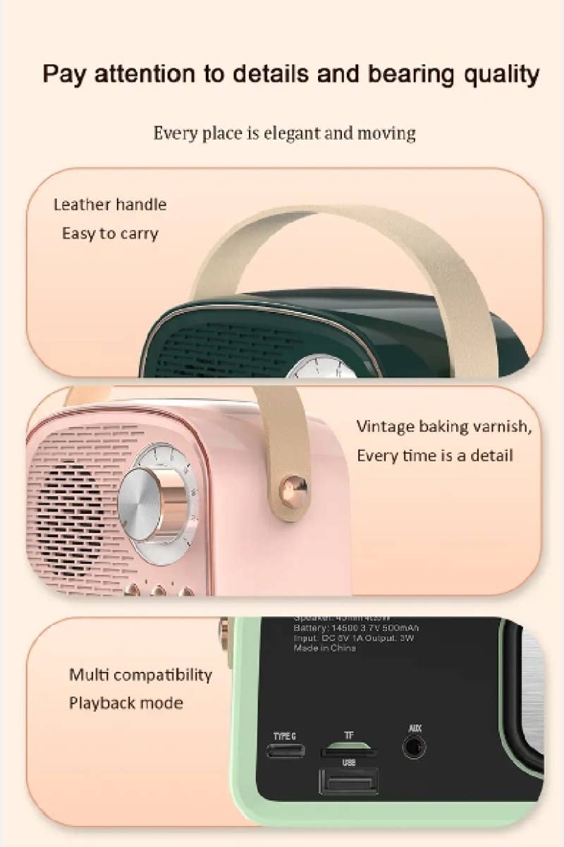 Mini Retro Fm Radio & Bluetooth Multifunction Speaker