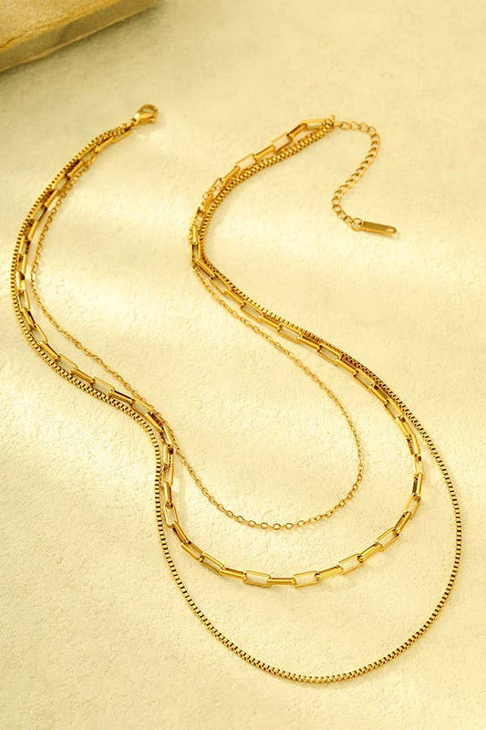 PAPER CLIP LAYERED NECKLACE
