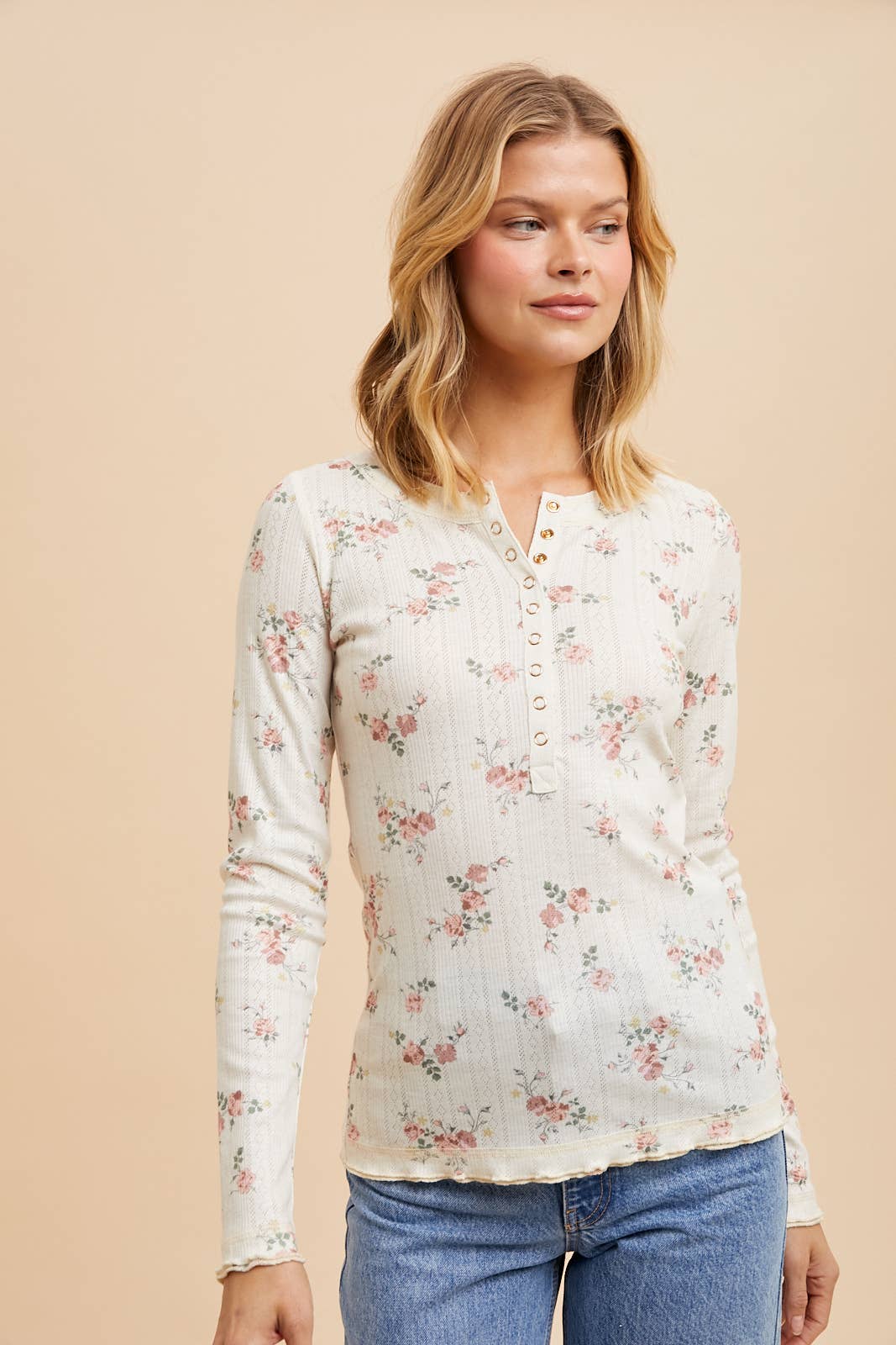 Floral Henley