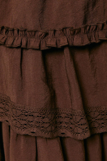 V-NECK TIERED MINI DRESS