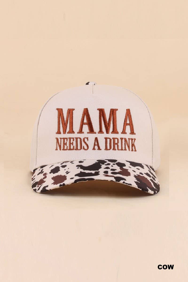 Mama Needs A Drink Two Tone Snapback Hat
