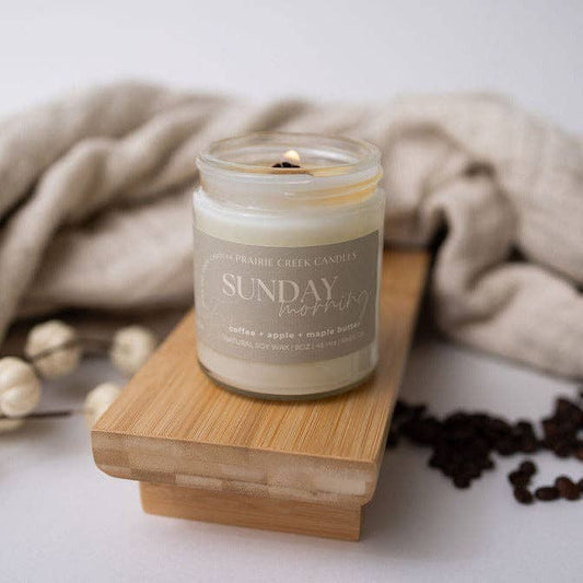 Sunday Morning - Non-Toxic Soy Wax Candle: 8oz - Single Wick