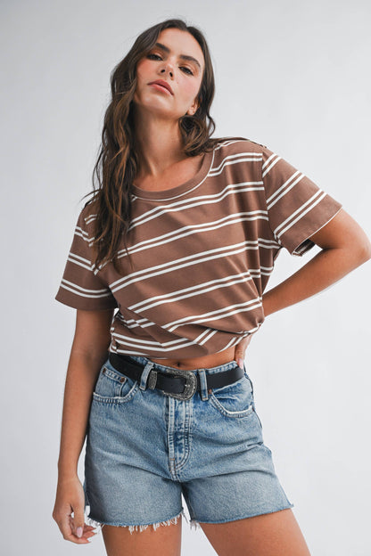 Striped Boxy Short Sleeve Tee