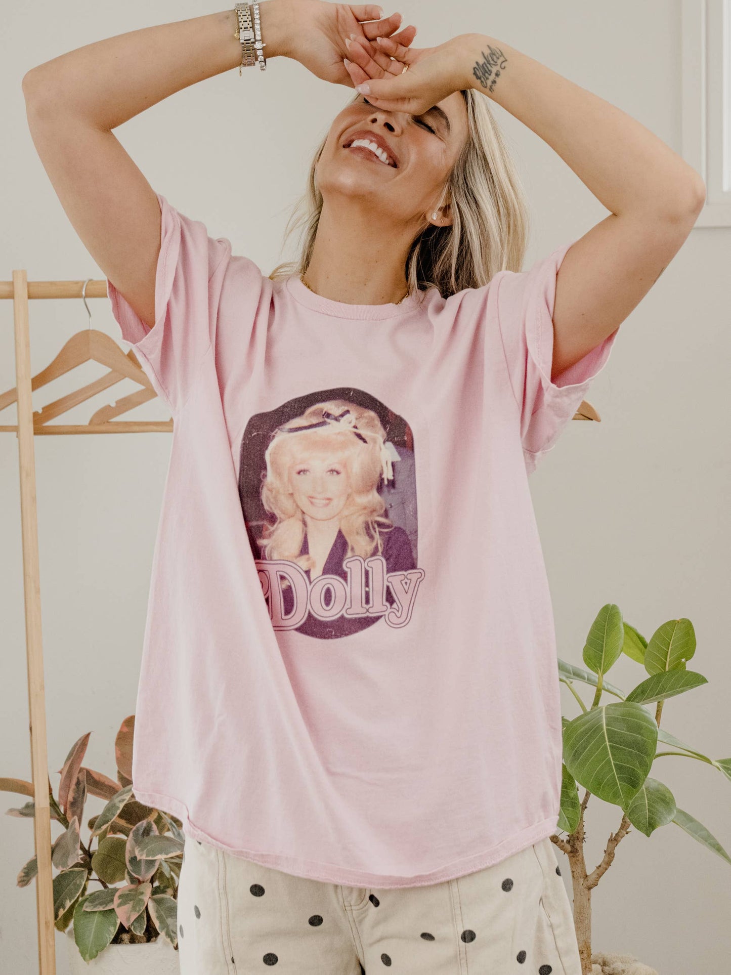 Dolly Parton Bow Pink Graphic Tee