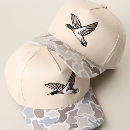 Flying Mallard Embroidered Camo Brim Trucker Hat