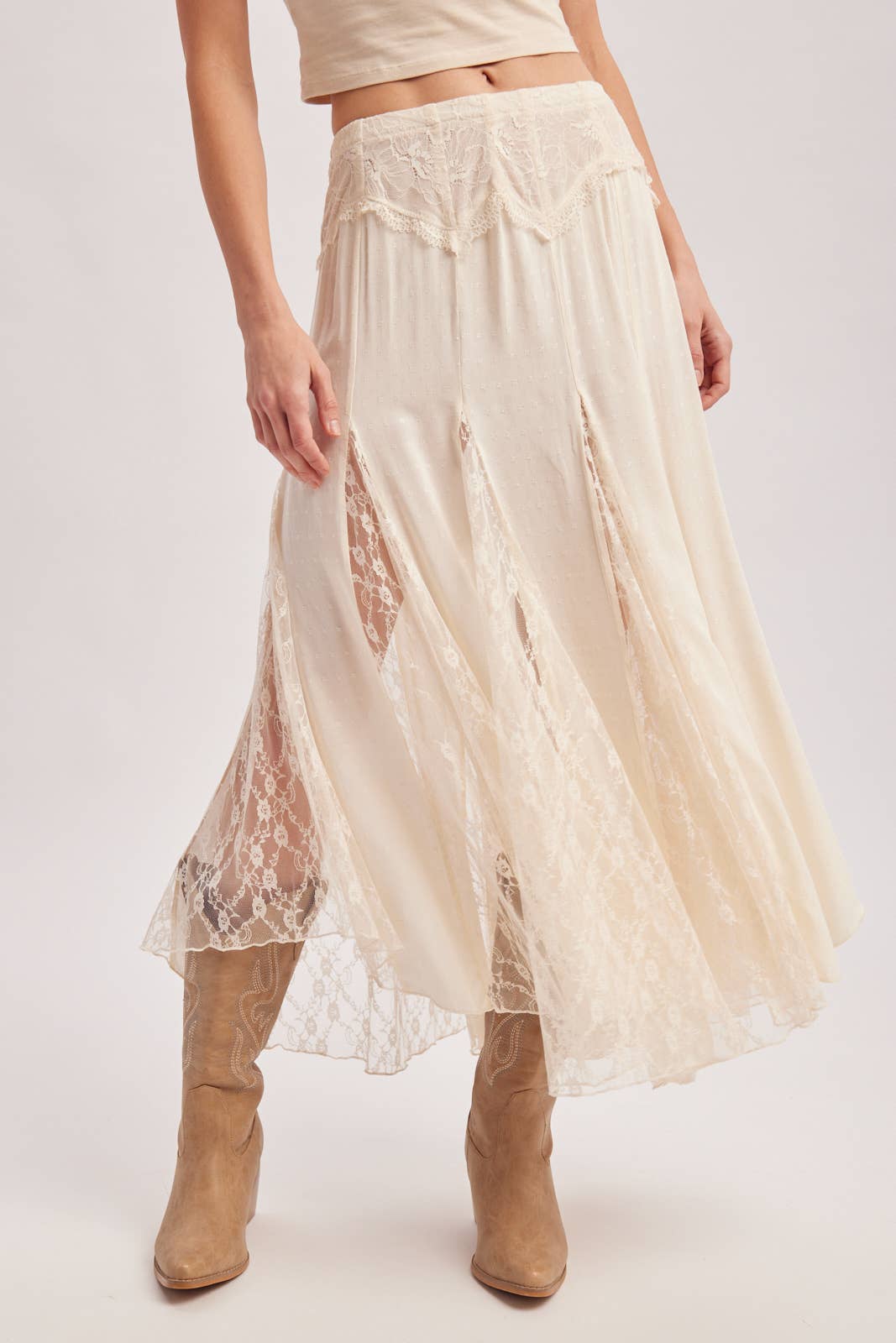Flowy Lace Maxi Skirt