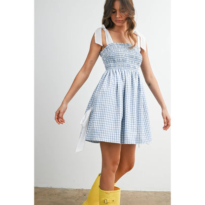 Tie Strap Gingham Mini Sundress