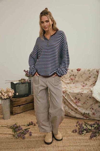 Henley Button Long Sleeve