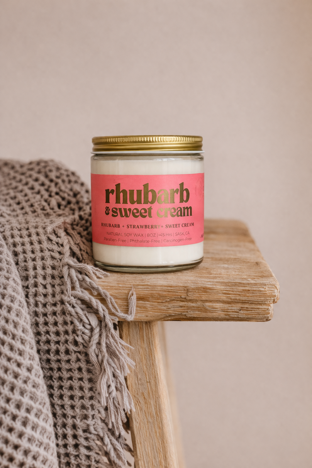 RHUBARB & SWEET CREAM | SUMMER | SOY WAX CANDLE 8OZ