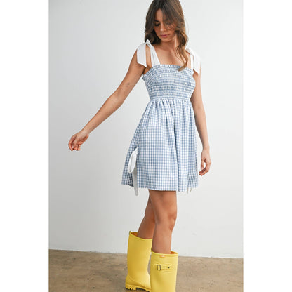 Tie Strap Gingham Mini Sundress